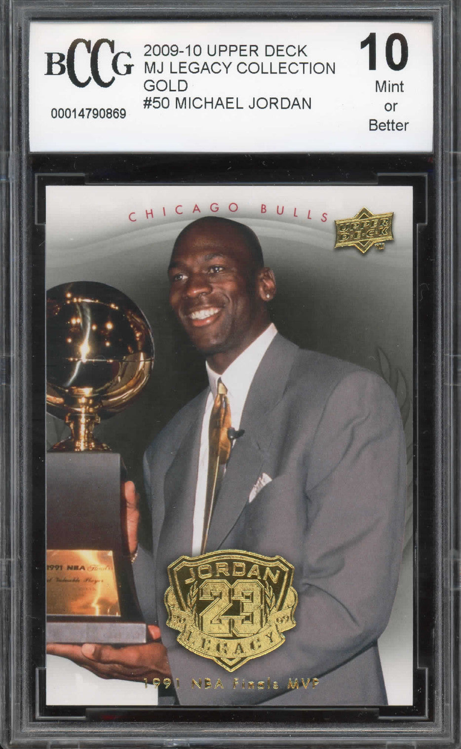 Michael Jordan 2009-10 Upper Deck MJ Legacy Collection Gold #50 BCCG 10 MINT Card
