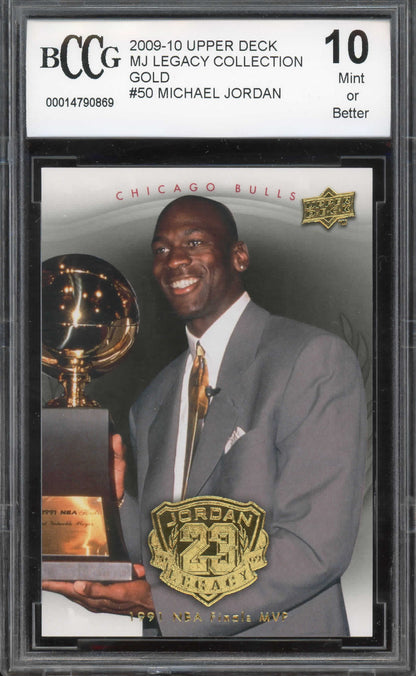 Michael Jordan 2009-10 Upper Deck MJ Legacy Collection Gold #50 BCCG 10 MINT Card