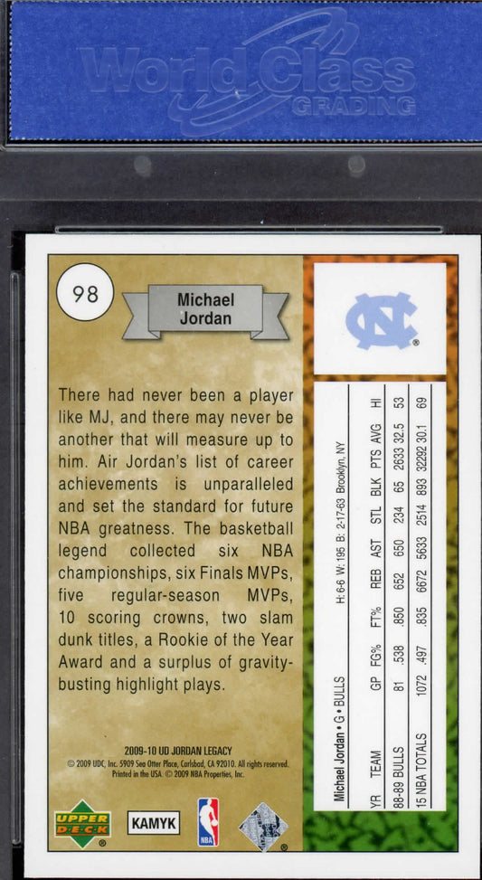 Michael Jordan 2009-10 Upper Deck MJ Legacy Collection  #98 WCG GEM-MT 10