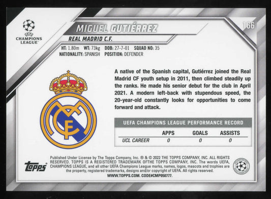 2021-22 Topps UEFA Champions League Sparkle Foil Miguel Gutierrez RC