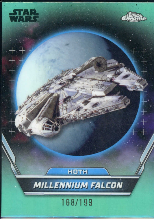 2024 Topps Chrome Star Wars Hyperspace Millennium Falcon Aqua Refractor /199