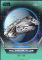 2024 Topps Chrome Star Wars Hyperspace Millennium Falcon Aqua Refractor /199
