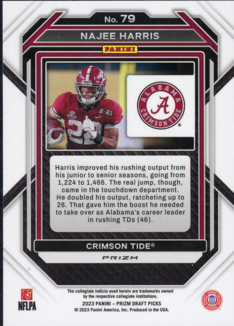 2023 PRIZM DRAFT PICKS NAJEE HARRIS RED & BLACK SNAKESKIN PRIZM SSP! CASE HIT!