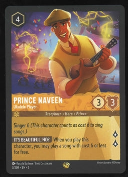 Disney Lorcana Prince Naveen Ukulele Player Gold