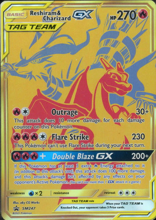 Reshiram & Charizard GX SM247 Black Star Promos Tag Team Holo Pokémon 2021