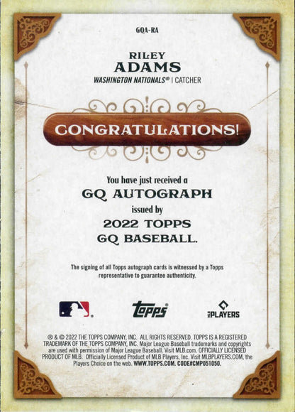 2022 Topps Gypsy Queen Autographs Riley Adams Auto
