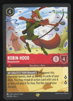 Disney Lorcana Robin Hood  Sharpshooter Gold