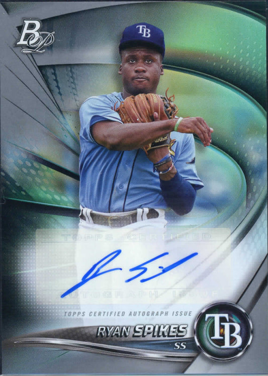 2022 Bowman Platinum Baseball Ryan Spikes Auto Tampa Bay Rays