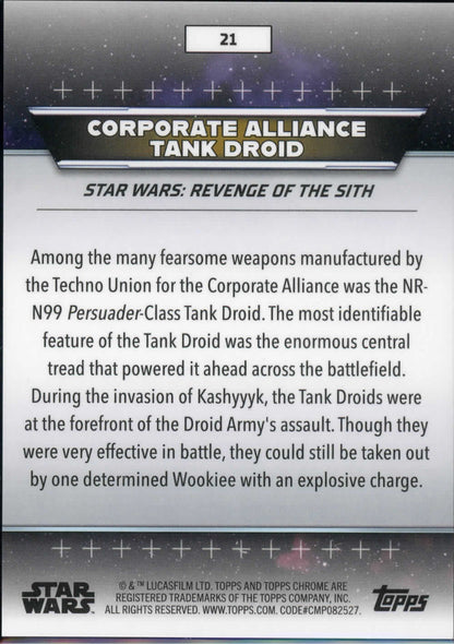 2024 Topps Chrome Star Wars Hyperspace Corporate Alliance Tank Droid Hyperlanes 12/25