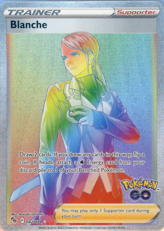 Pokémon TCG Blanche Pokémon GO 082/078 Holo Rainbow Secret Rare Trainer