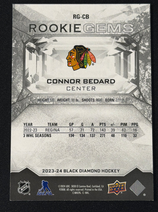 2023 Upper Deck Black Diamond Rookie Gems Connor Bedard